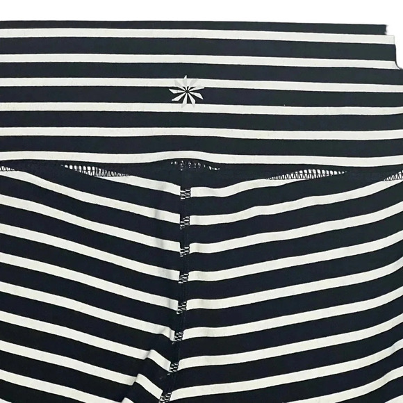 Athleta Black White Striped Cari Leggings Size Small - Picture 4 of 4